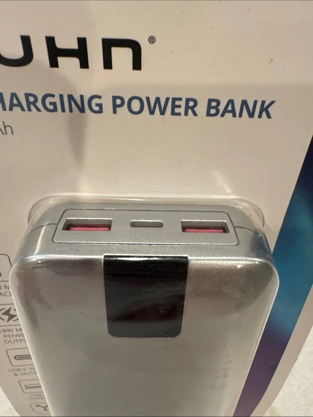 Silver 20,000mAh Fast Charging Power Bank
